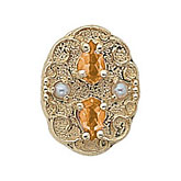 14 Karat Gold Slide with Citrine center and Pearl accents