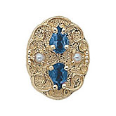 14 Karat Gold Slide with Sapphire center and Pearl accents
