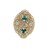 14 Karat Gold Slide with Diamond center and Emerald accents
