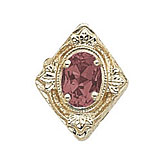 14 Karat Gold Pink Tourmaline Slide