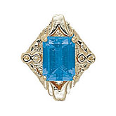 14 Karat Gold Blue Topaz Slide