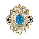 14 Karat Gold Blue Topaz Slide