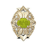 14 Karat Gold Slide with Peridot center and Pearl accents