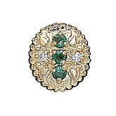 14 Karat Gold Slide with Emerald center and Diamond accents