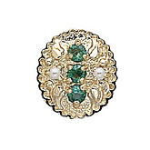 14 Karat Gold Slide with Emerald center and Pearl accents