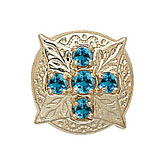 14 Karat Gold Blue Zircon Slide