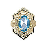 14 Karat Gold Blue Topaz Slide
