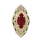 14 Karat Gold Garnet Slide