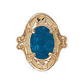 14 Karat Gold Blue Topaz Slide