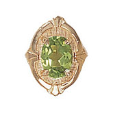 14 Karat Gold Peridot Slide