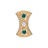 14 Karat Gold Slide with Diamond center and Emerald accents