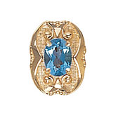 14 Karat Gold Blue Topaz Slide