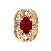 14 Karat Gold Garnet Slide