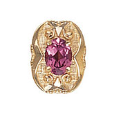 14 Karat Gold Pink Tourmaline Slide