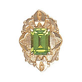 14 Karat Gold Peridot Slide