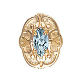 14 Karat Gold Aquamarine Slide