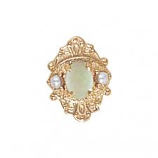 14 Karat Gold Slide with Opal center and Pearl accents