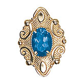 14 Karat Gold Blue Topaz Slide