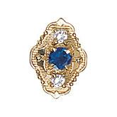 14 Karat Gold Slide with Sapphire center and Diamond accents
