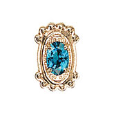 14 Karat Gold Blue Zircon Slide