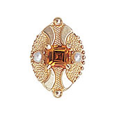 14 Karat Gold Slide with Citrine center and Pearl accents