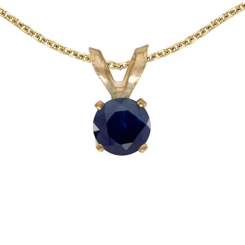 14k Yellow Gold Round Garnet Pendant