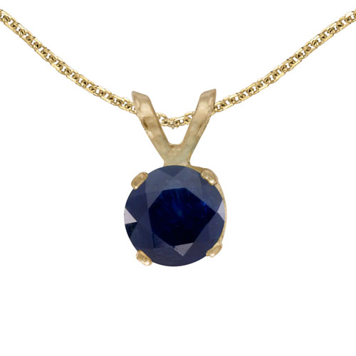 14k Yellow Gold Round Garnet Pendant