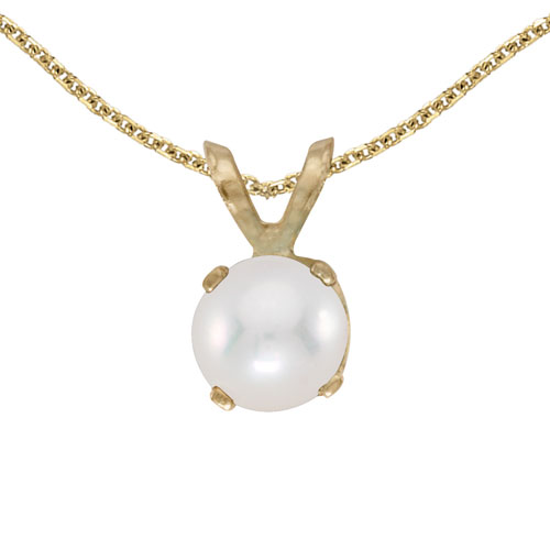 14k Yellow Gold Pearl Pendant
