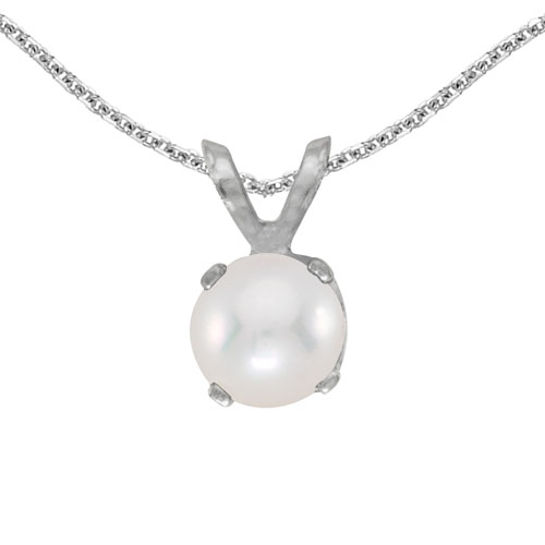 14k White Gold Pearl Pendant