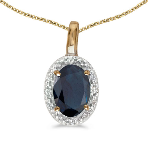 14k Yellow Gold Oval Emerald And Diamond Pendant