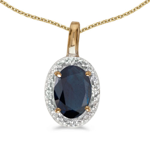 14k Yellow Gold Oval Ruby And Diamond Pendant