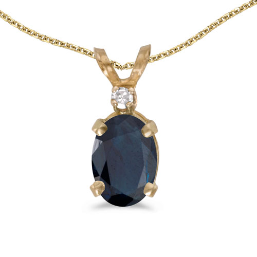 14k Yellow Gold Oval White Topaz And Diamond Pendant