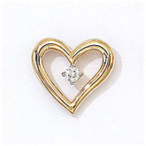 14K Yellow Gold Diamond Heart Pendant
