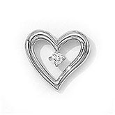 14K White Gold Diamond Heart Pendant