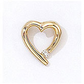 14K Yellow Gold Diamond Heart Pendant