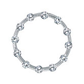 14K White Gold Diamond Circle Pendant