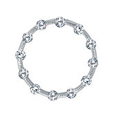 14K White Gold Diamond Circle Pendant