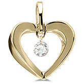 14K Yellow Gold Diamond Dashing Diamonds Pendant
