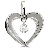 14K White Gold Diamond Dashing Diamonds Pendant