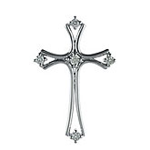 14K White Gold Diamond Cross Pendant