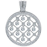 14K White Gold Diamond Dashing Diamonds Pendant