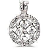 14K White Gold Diamond Dashing Diamonds Pendant