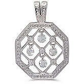 14K White Gold Diamond Dashing Diamonds Pendant