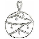 14K White Gold Diamond Dashing Diamonds Pendant