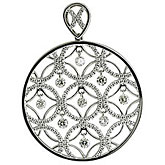 14K White Gold Diamond Dashing Diamonds Pendant