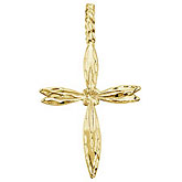 14K Yellow Gold Braided Cross Pendant