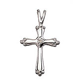 14K White Diamond Illusion Cross Pendant
