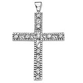 14K White Gold 0.20 Ct Diamond Cross Pendant