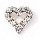 14K Yellow Gold Diamond Heart Pendant