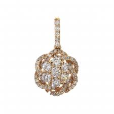 14KT Diamond Flower Cluster Pendant